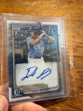 1st Bowman Blue Kansas City Royals Jared Dickey Autograph Card